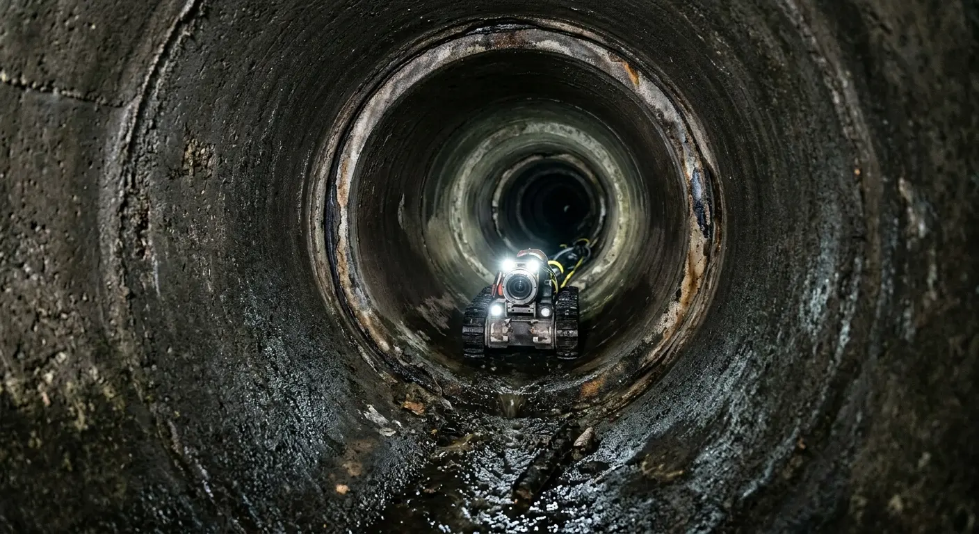 Robotic sewer camera inspecting pipe interior for Sewer Line Repair in Clarkston Heights-Vineland